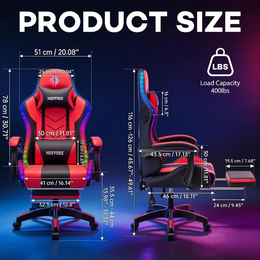 RGB Gaming Chair with Speakers - Speakers ulasan dan harga