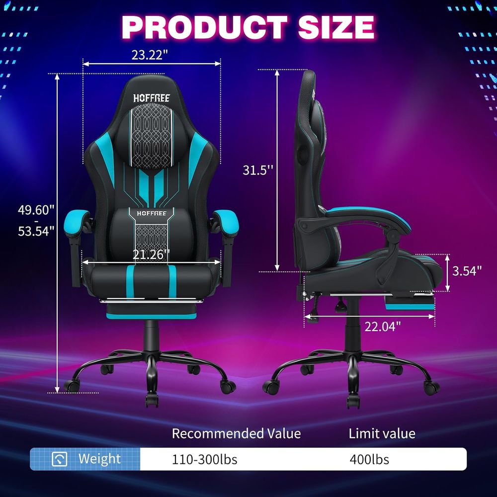 Gaming Chair with LED Lights S - Speakers ulasan dan harga